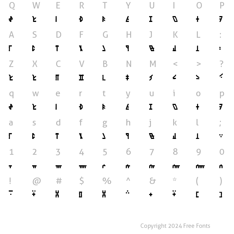 Character Map of Dethek Stone Normal