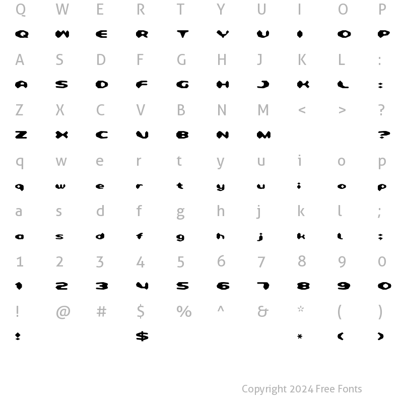 Character Map of Detonator Regular