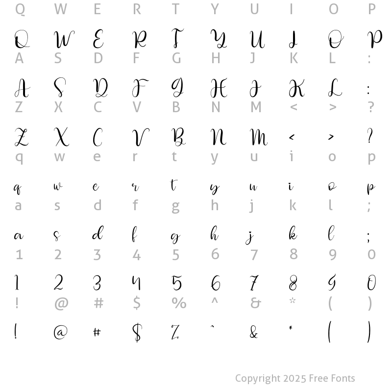 Character Map of Dettina Laura Regular
