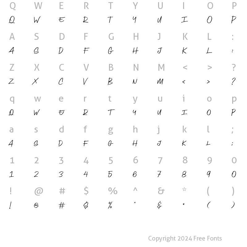 Character Map of Deustchen Regular