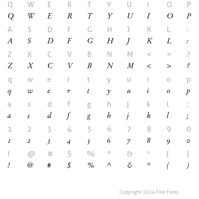 Character Map of Deutch Garamond OldStyle SSi Normal