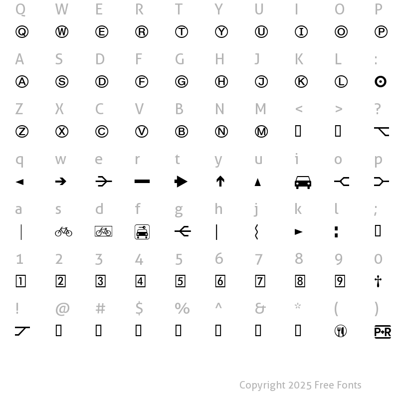 Character Map of DeutscheBahnAG Three Normal