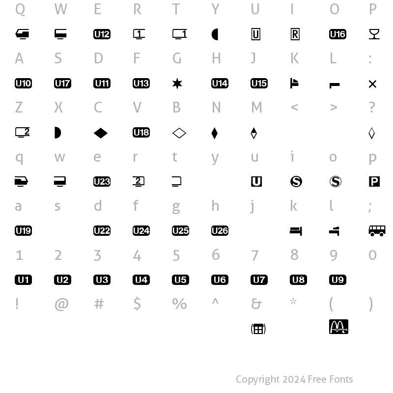 Character Map of DeutscheBahnAG Two Regular