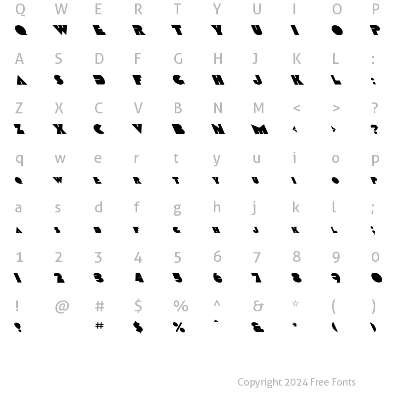 Character Map of Devendra Lefty Regular