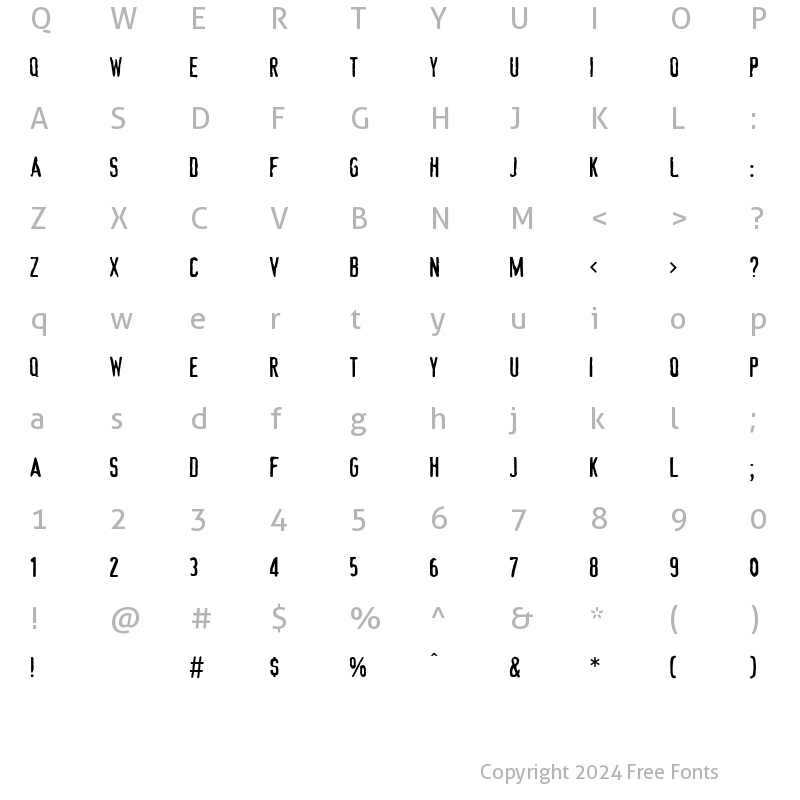 Character Map of Device Regular