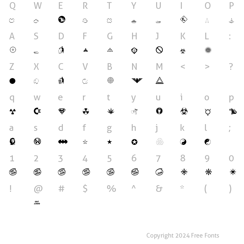 Character Map of Devil inside Regular