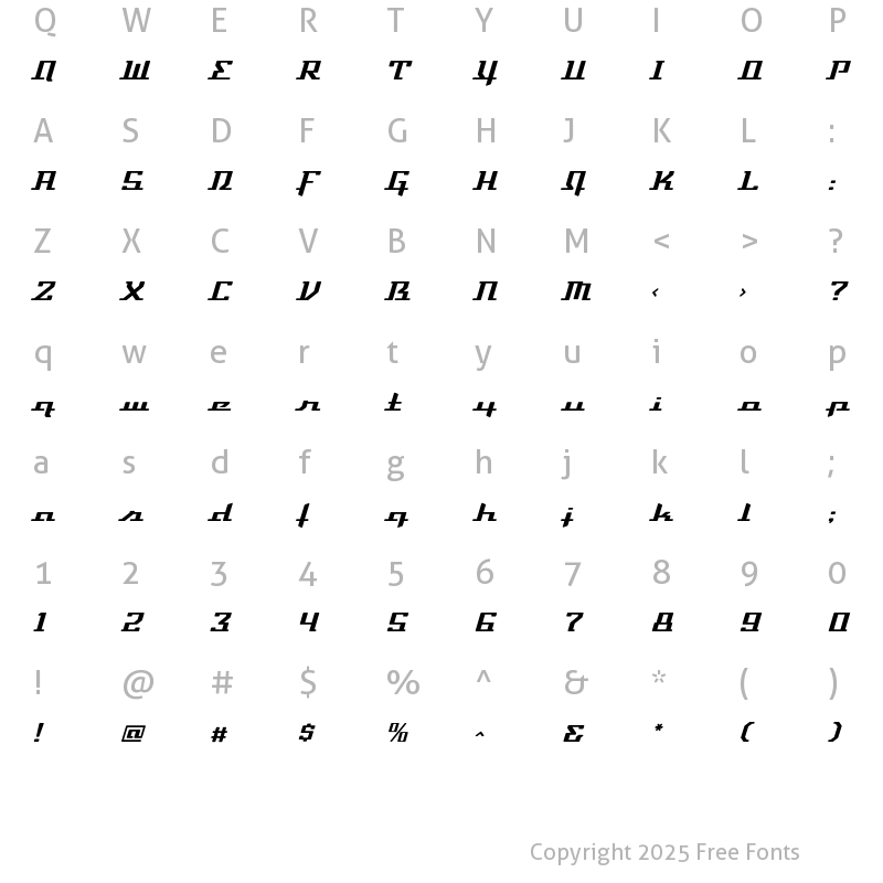 Character Map of DevilleThruster DeluxeTwo Regular