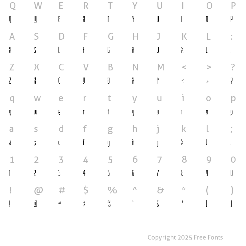 Character Map of Devil's Handshake Regular