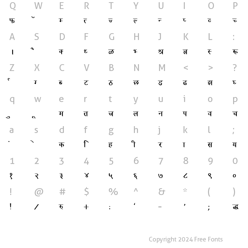 Character Map of DevLys 030 Bold