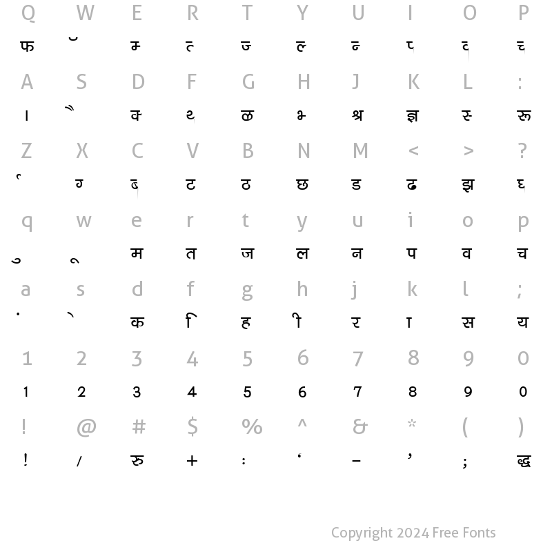 Character Map of DevLys 040 Bold