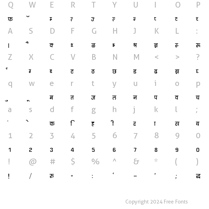 Character Map of DevLys 060 Normal