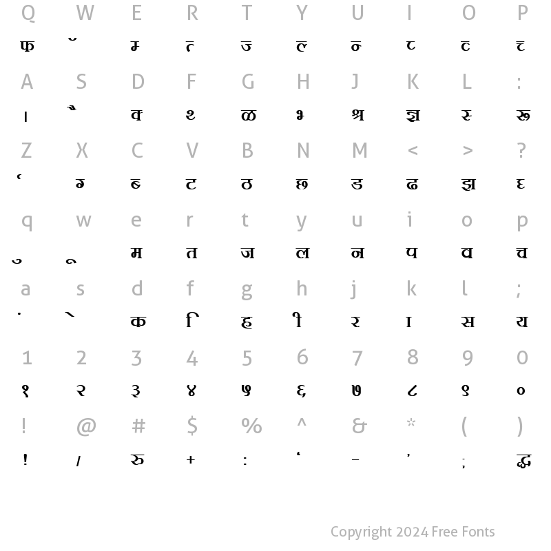 Character Map of DevLys 100 Bold