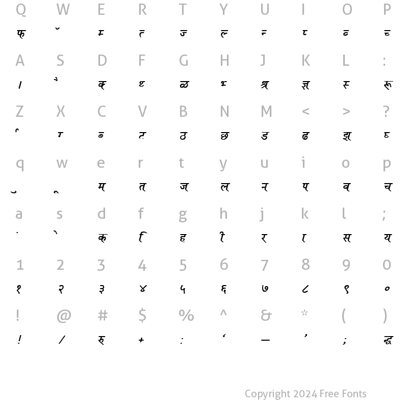 Character Map of DevLys 110 Bold Italic