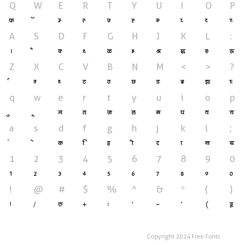 Character Map of DevLys 210 Bold