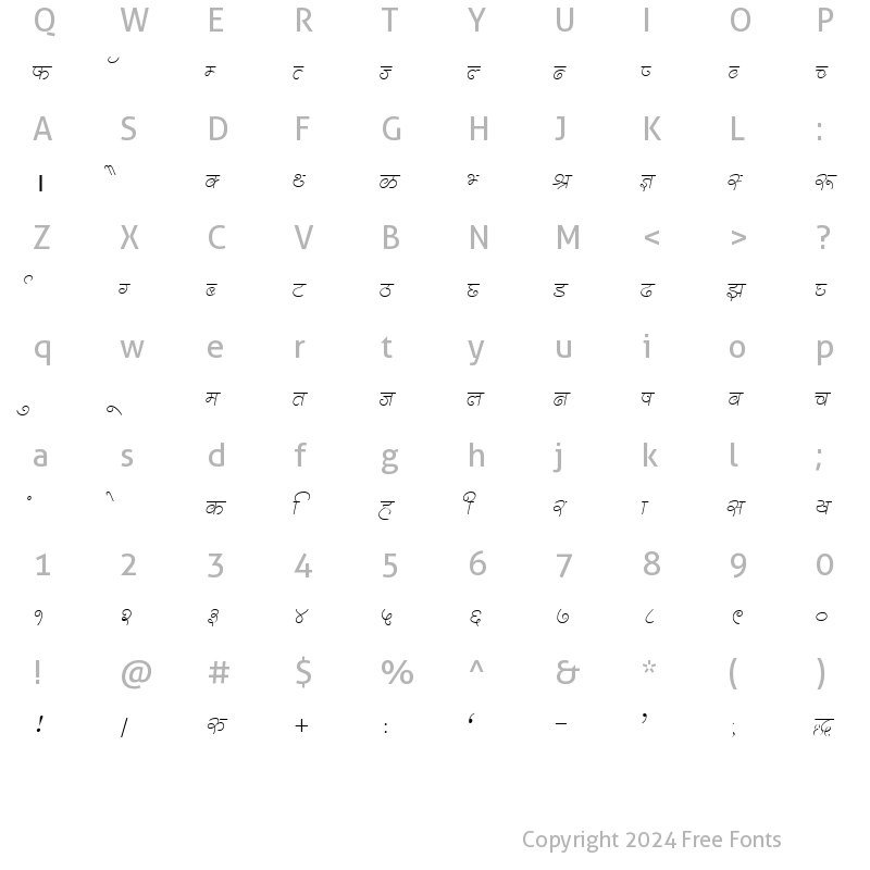 Character Map of DevLys 310 Normal