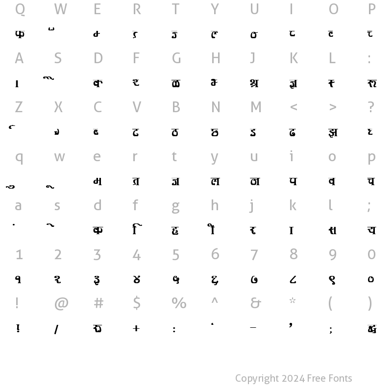 Character Map of DevLys 350 Bold