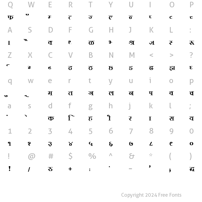 Character Map of DevLys 380 Bold