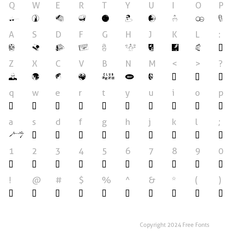 Character Map of DEVO Dingbats 1.0 Regular