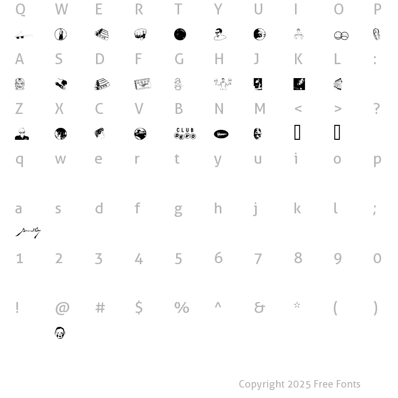 Character Map of DEVO Dingbats 1.3 Regular