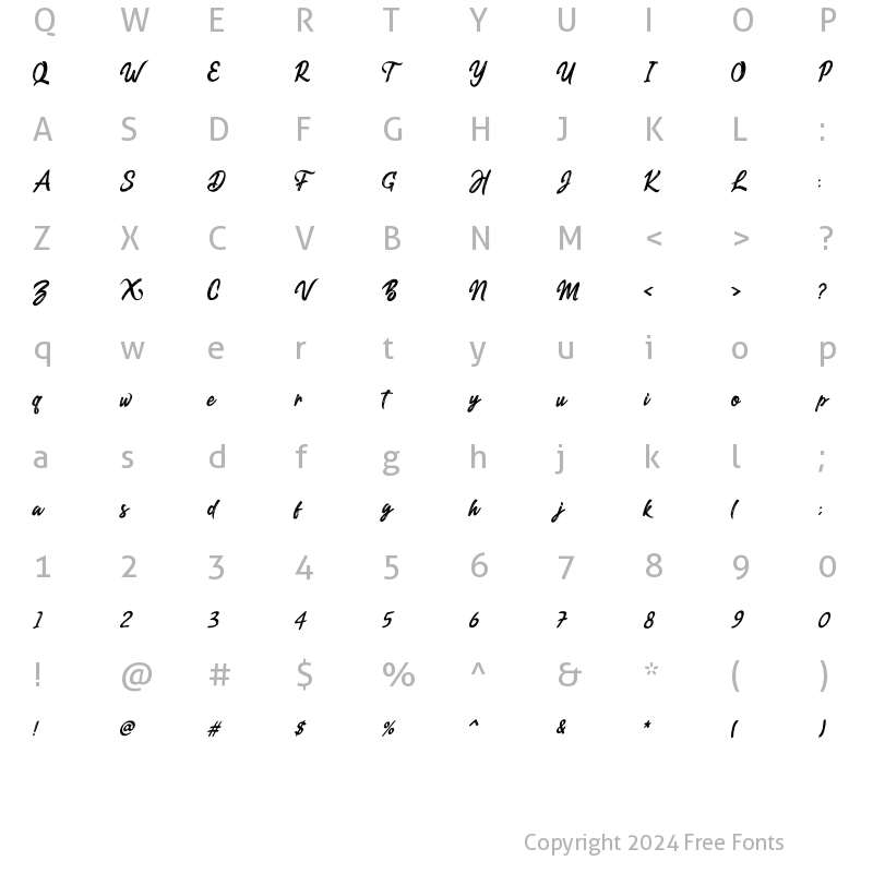 Character Map of Dexaters Sillent Regular