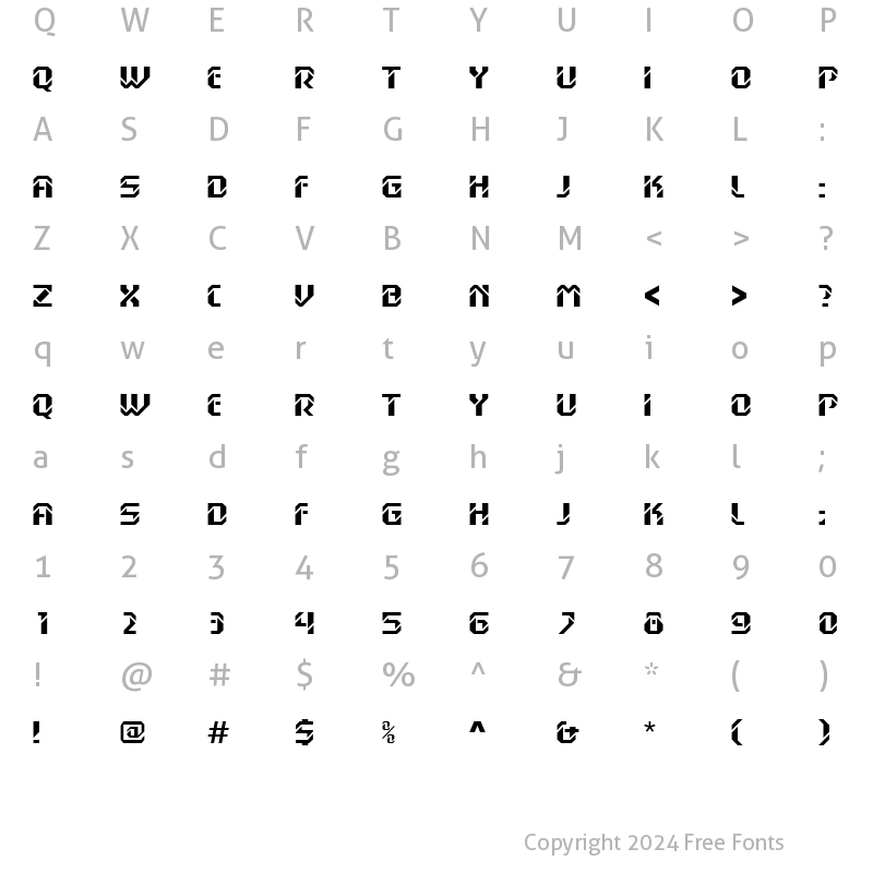 Character Map of DexGothicD Regular