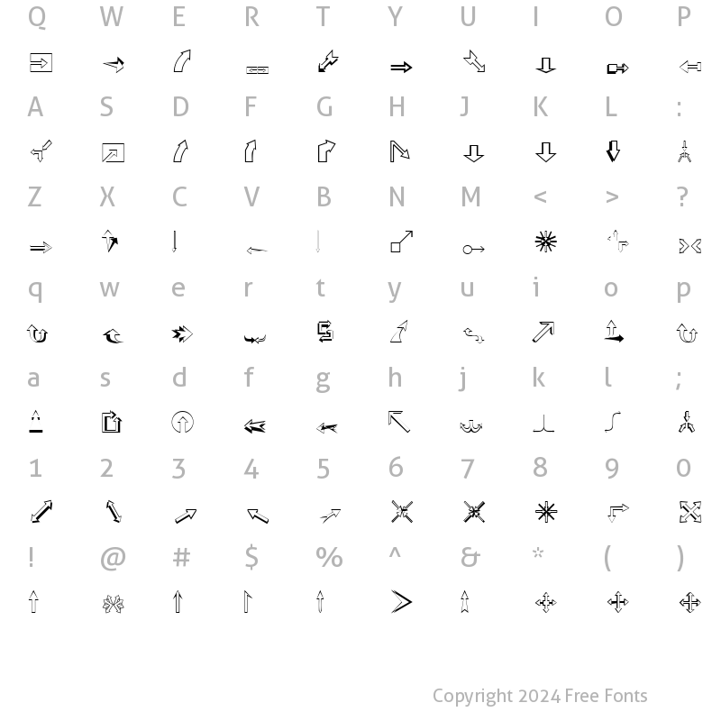 Character Map of DexisDingbatsFiveSSK Regular