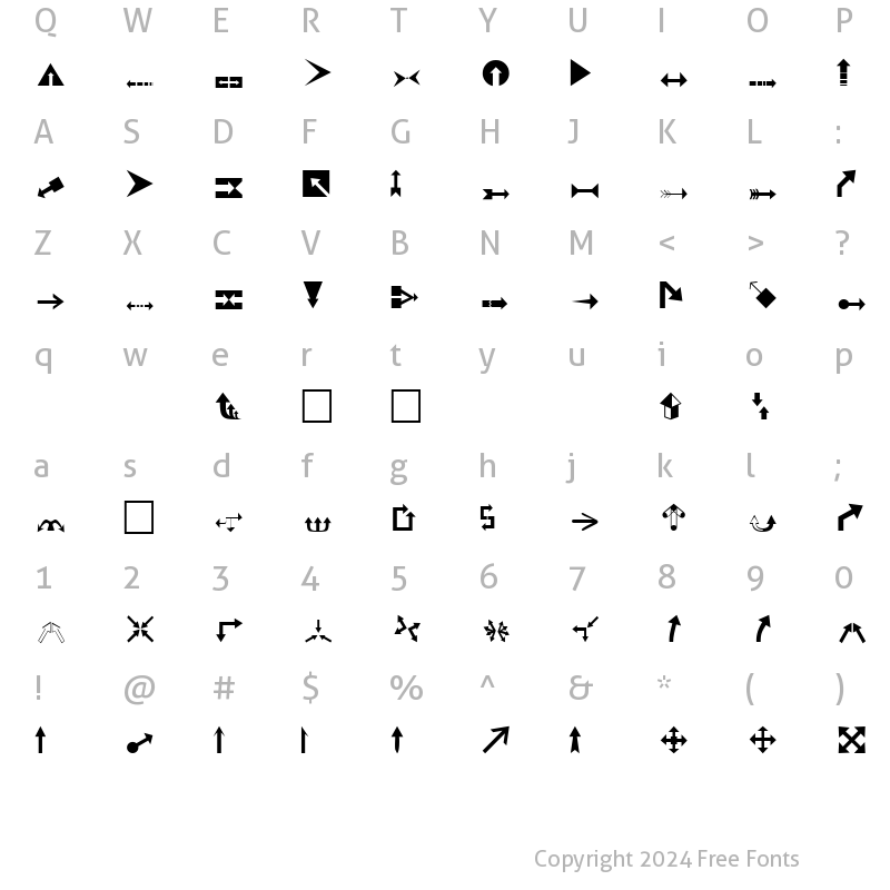 Character Map of DexisDingbatsFourSSK Regular