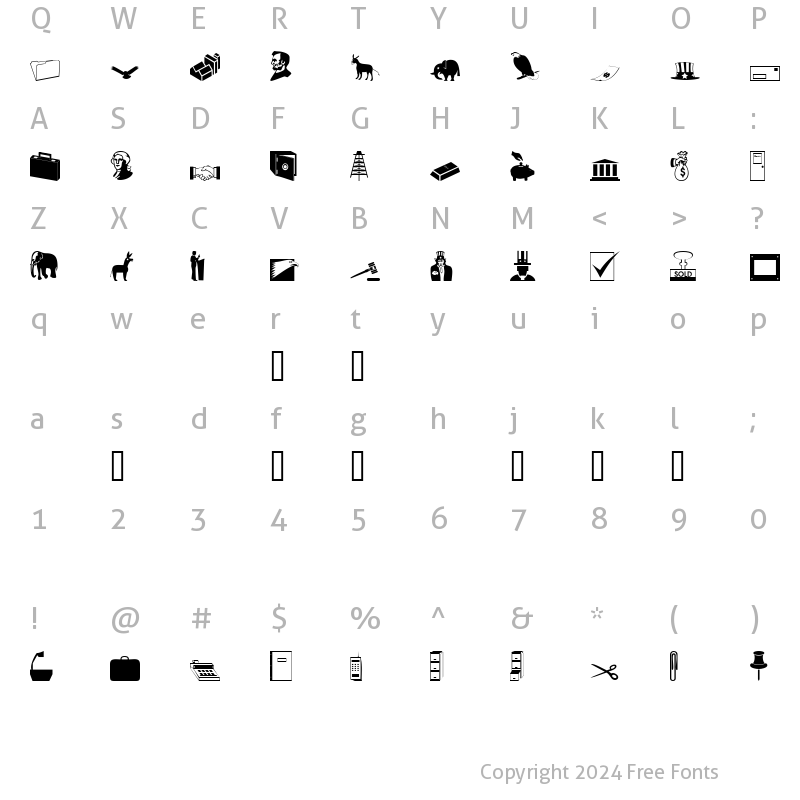 Character Map of DexisDingbatsSevenSSi Regular