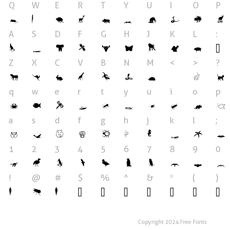 Character Map of DexisDingbatsThreeSSK Regular