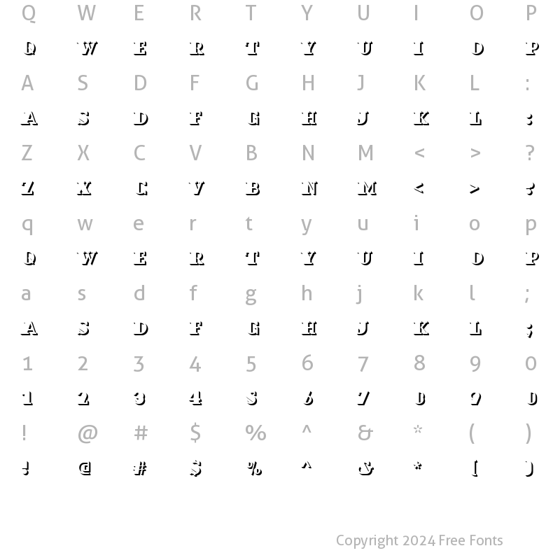 Character Map of Dextor Becker Only shadow Regular