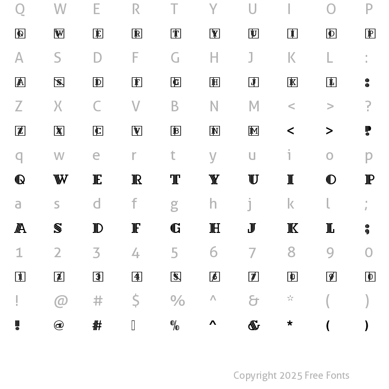 Character Map of DextorIniD Regular