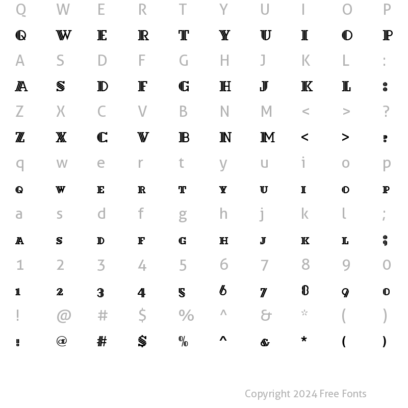 Character Map of DextorSCD Regular