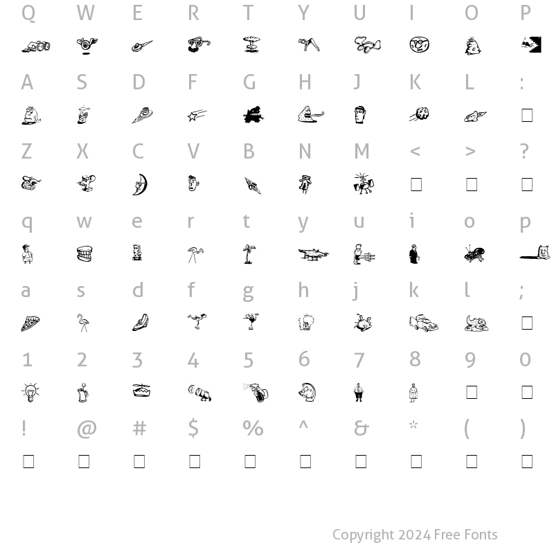 Character Map of Df Fontoonies ITC Medium