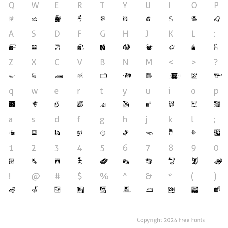 Character Map of DF Industrials LET Plain