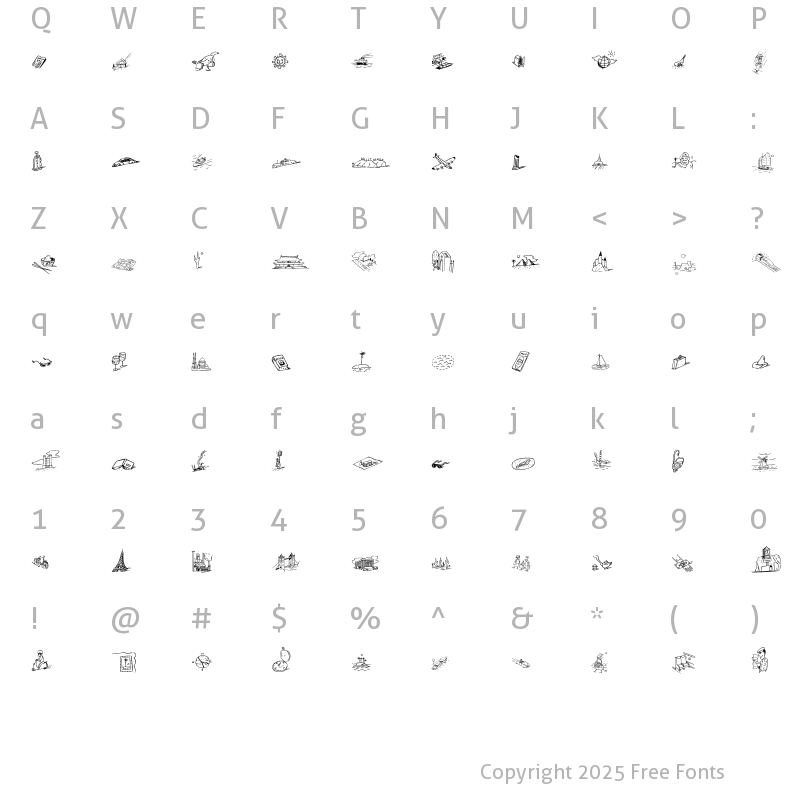 Character Map of DF Journeys LET Plain
