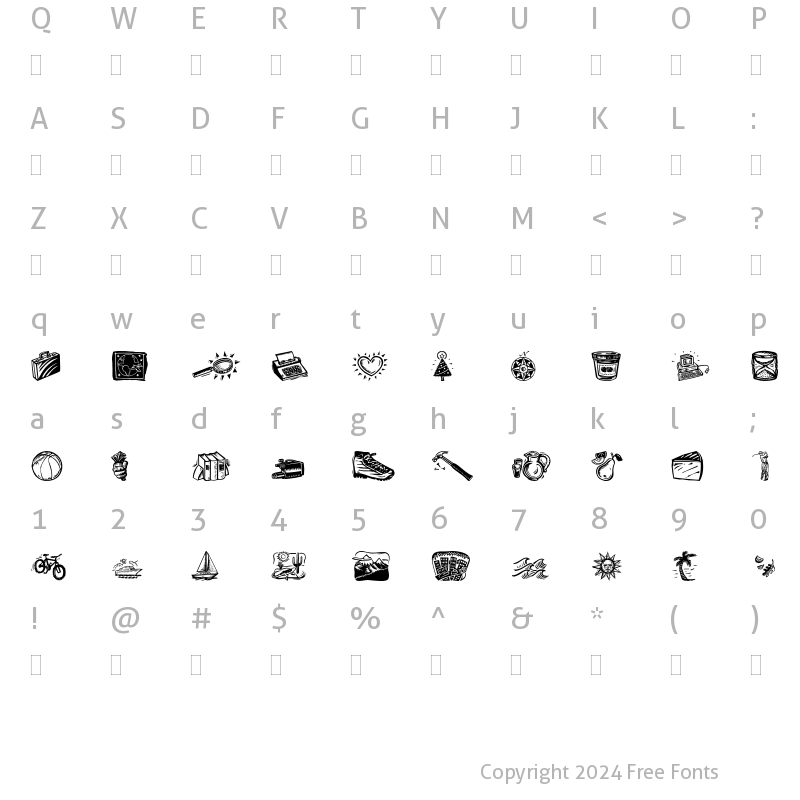 Character Map of DF Organics One Plain Regular