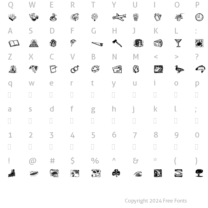 Character Map of DF Organics Two Plain Regular