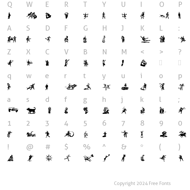 Character Map of DF Primitives LET Plain