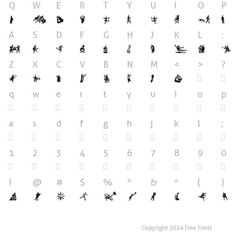 Character Map of DF Primitives Two Plain Regular