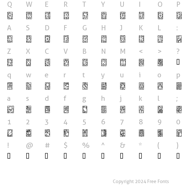 Character Map of DF Stained Glass ITC Regular