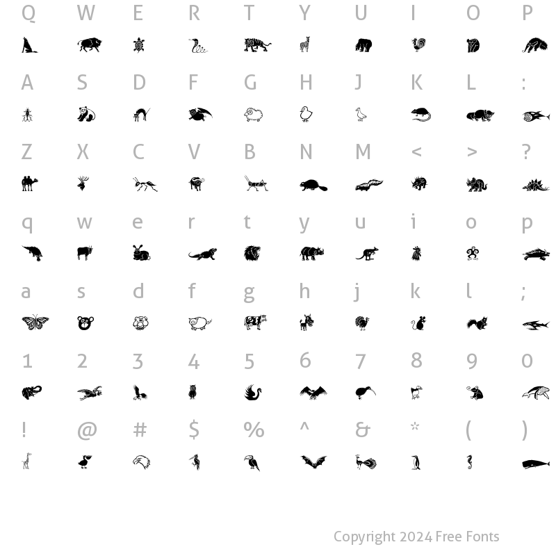 Character Map of DF Wildlife Plain Regular