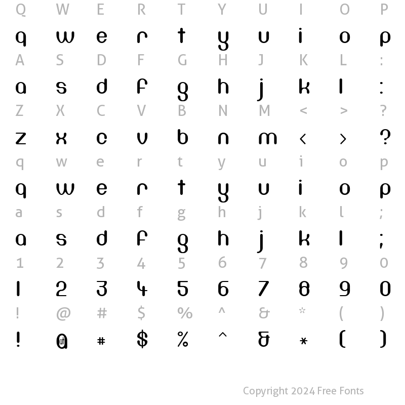 Character Map of DF667  Chlorine Regular