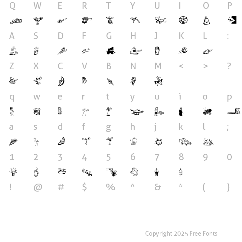 Character Map of DfFontooniesITC Regular