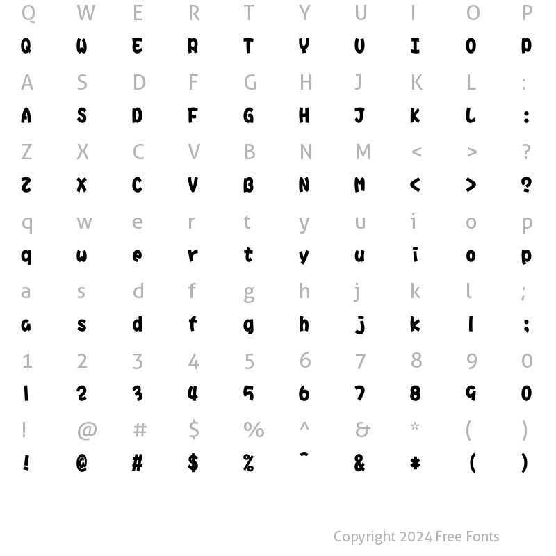 Character Map of DFHaiBaoW12U-B5 Regular