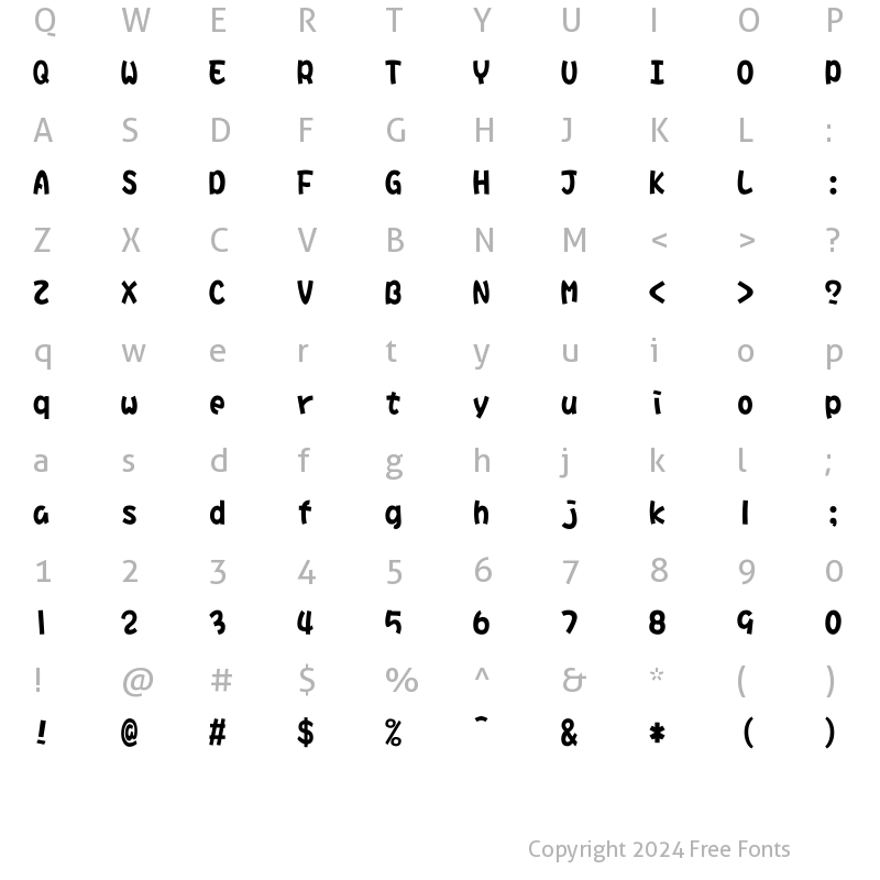 Character Map of DFHaiBaoW9U-B5 Regular