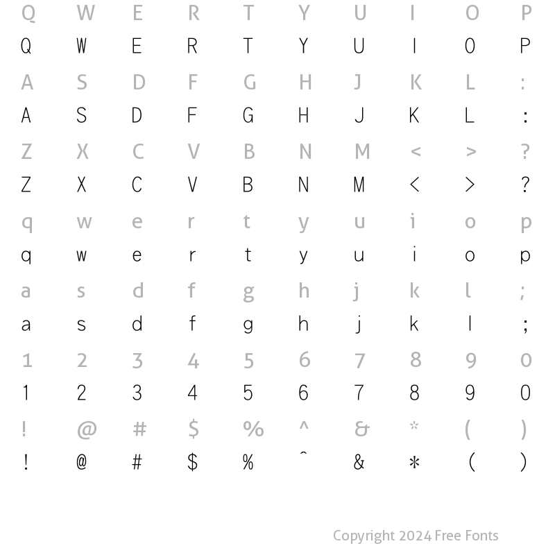 Character Map of DFHeiLightU-B5 Regular