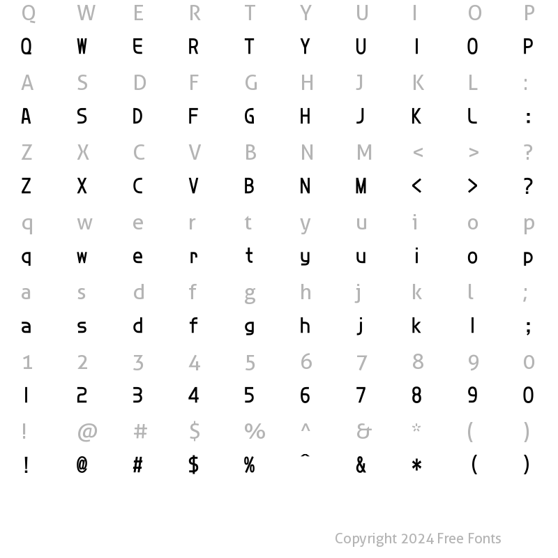 Character Map of DFHuaZongW5U-B5 Regular