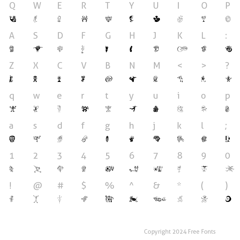 Character Map of DfModerns Plain Regular