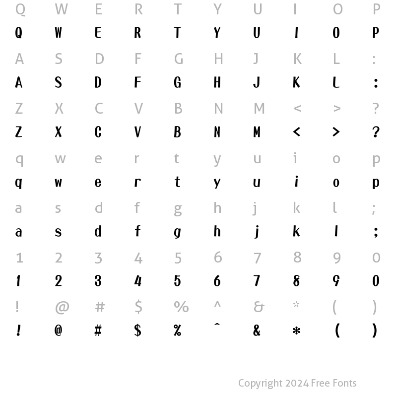 Character Map of DFPOP3W12U-B5 Regular