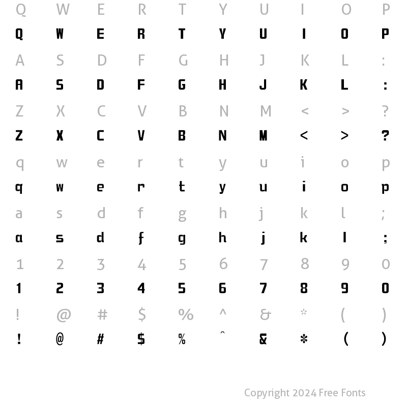 Character Map of DFZongYiW5U-B5 Regular